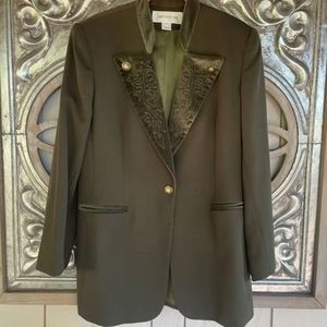 Vintage Jones of New York Green Velvet Lapel Riding Jacket sz S